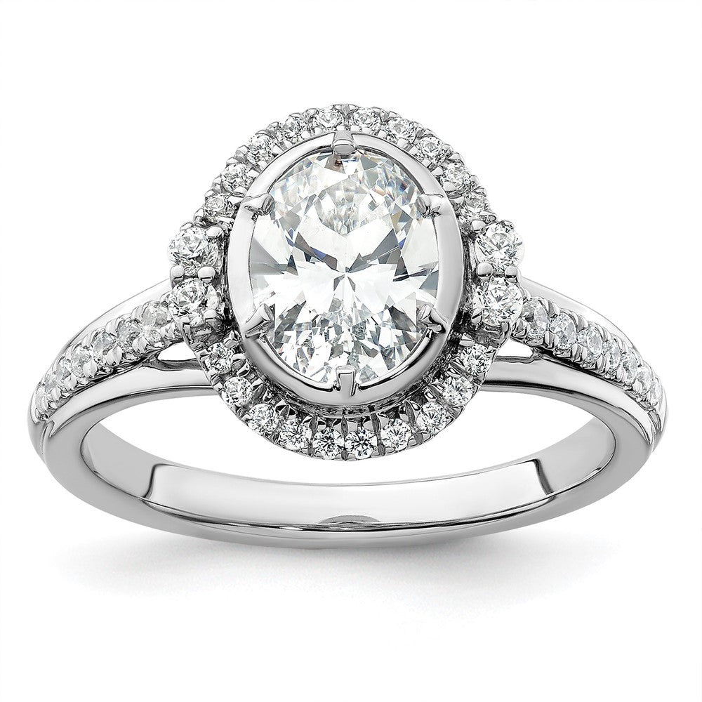 True Origin Lab Grown Diamond VS+ F+ Semi-Mount Oval Halo Engagement Ring
