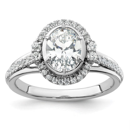 True Origin Lab Grown Diamond VS+ F+ Semi-Mount Oval Halo Engagement Ring