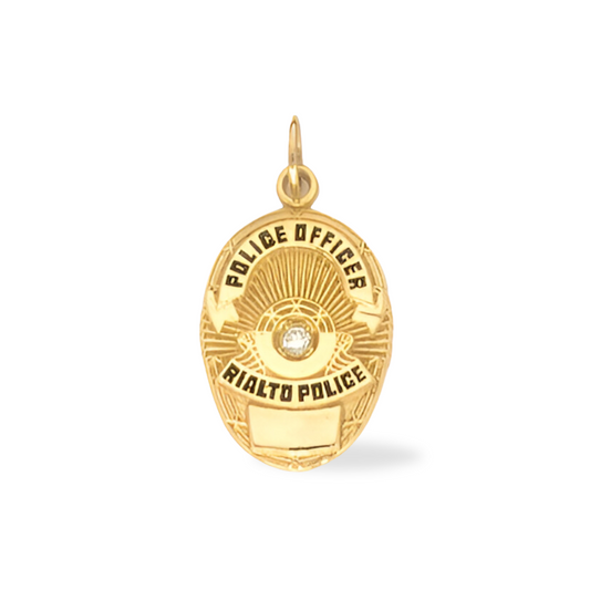Rialto Police Department Medium Badge Pendant - Gold
