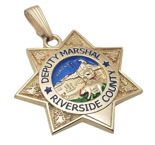 Riverside County Sheriff Department Star Badge Pendant