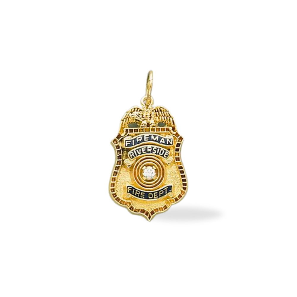 Riverside Sheriff Department Medium Badge Pendant - Gold