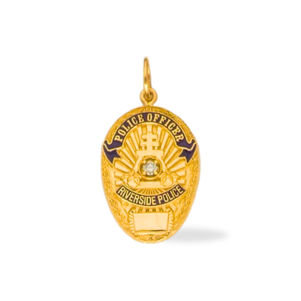 Riverside Police Department Medium Badge Pendant - Gold