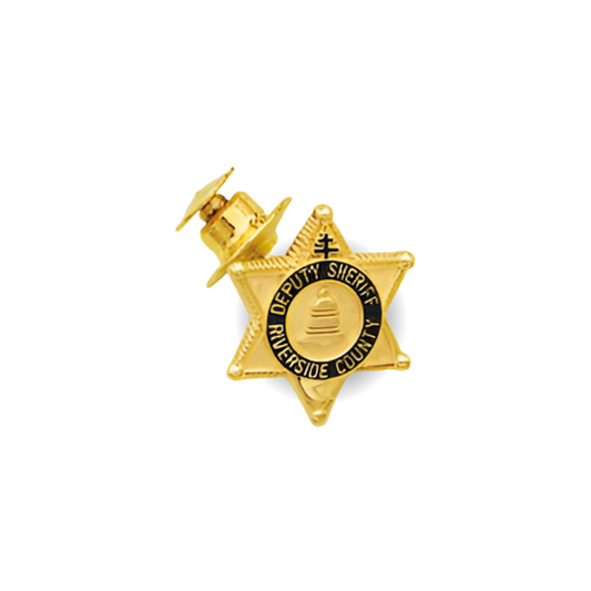 Riverside Sheriff Department Small Badge Pendant Pin - Gold
