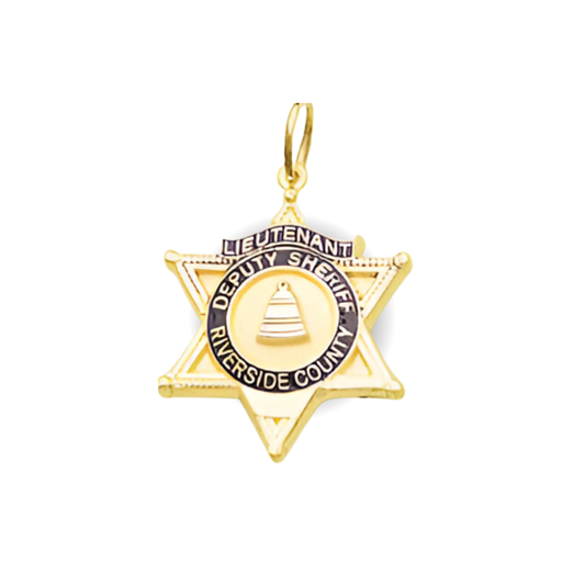 Riverside Sheriff Department Small Badge Star Pendant - Gold