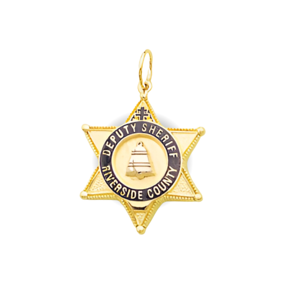 Riverside Sheriff Department Small Badge Pendant - Gold