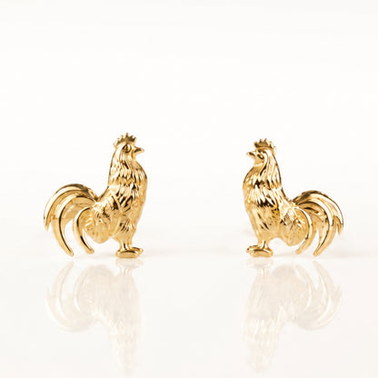 Rooster Stud Earrings - Gold