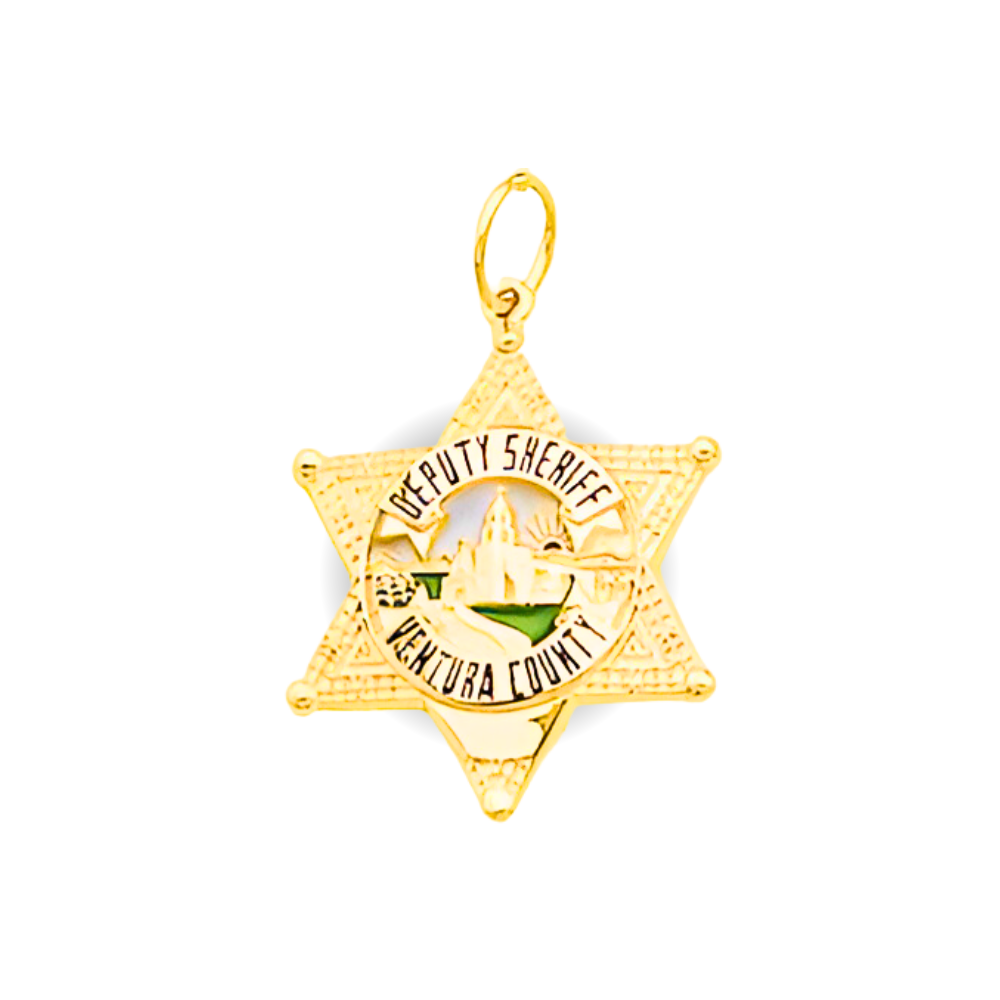 Ventura County Sheriff Department Xsmall Badge Star Pendant - Gold