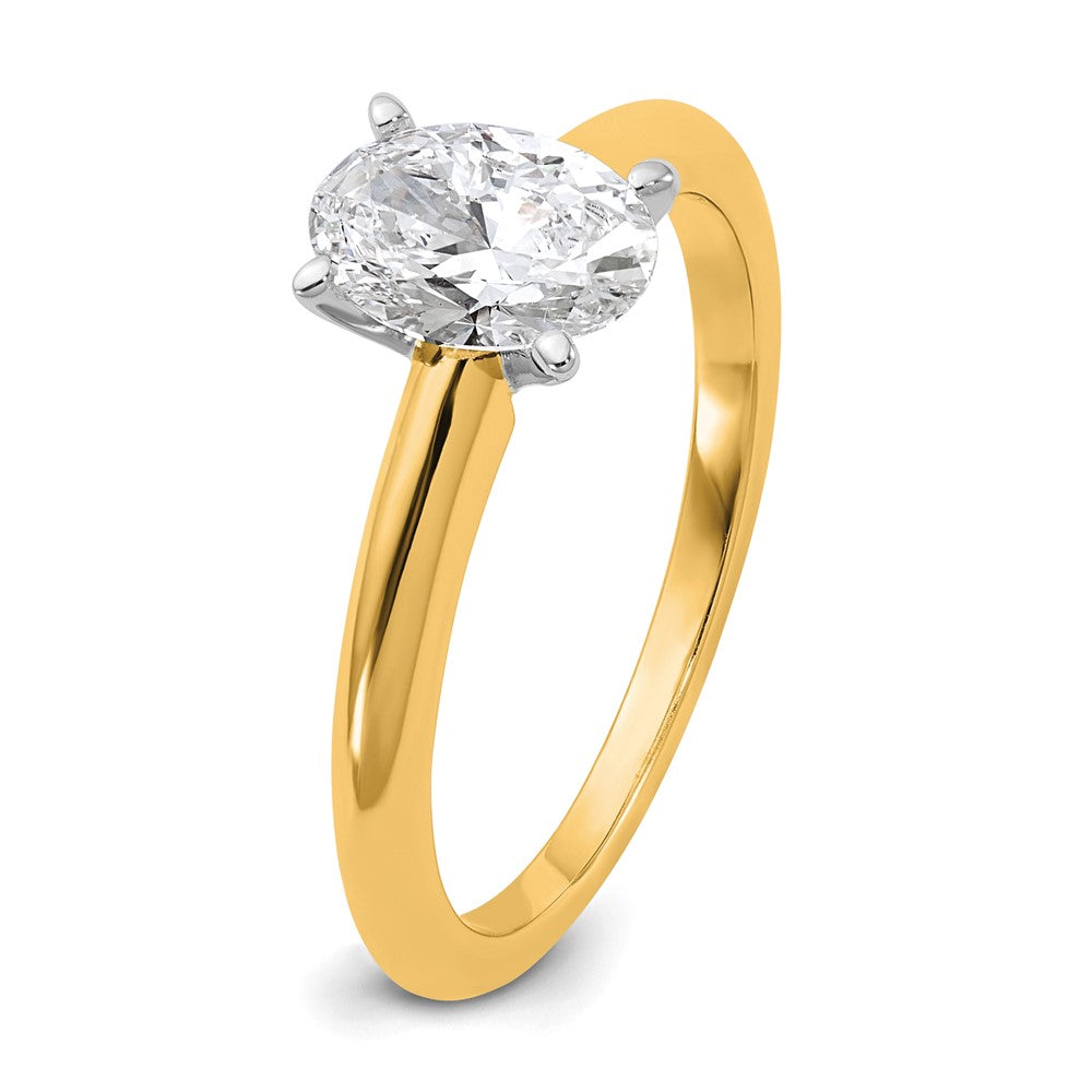 Certified Lab Grown Diamond VS/SI+ G+ Oval Complete Solitaire Engagement Ring
