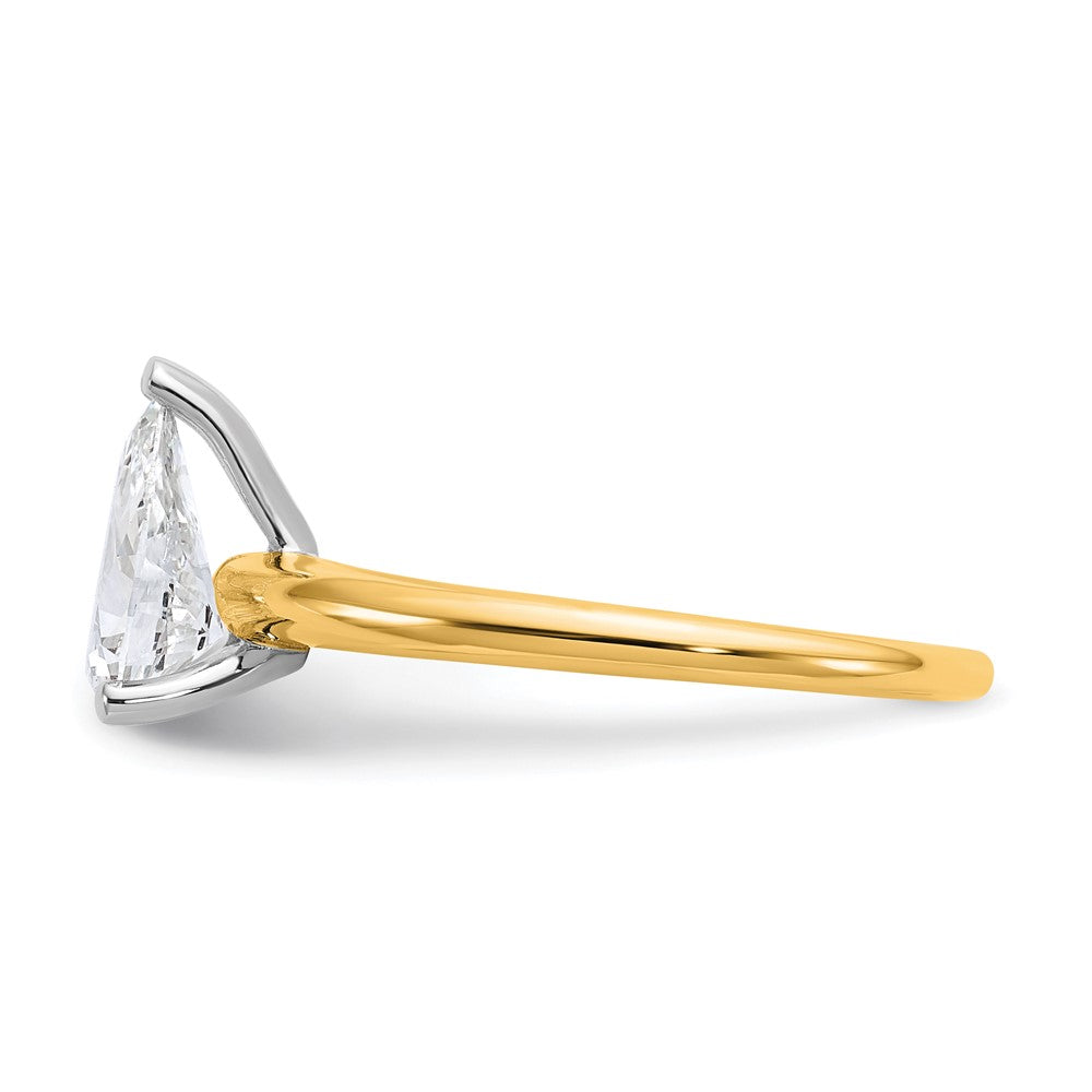 Certified Lab Grown Diamond VS/SI+ G+ Pear Solitaire Complete Engagement Ring