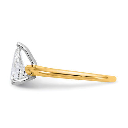 Certified Lab Grown Diamond VS/SI+ G+ Pear Solitaire Complete Engagement Ring