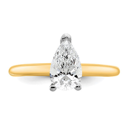 Certified Lab Grown Diamond VS/SI+ G+ Pear Solitaire Complete Engagement Ring