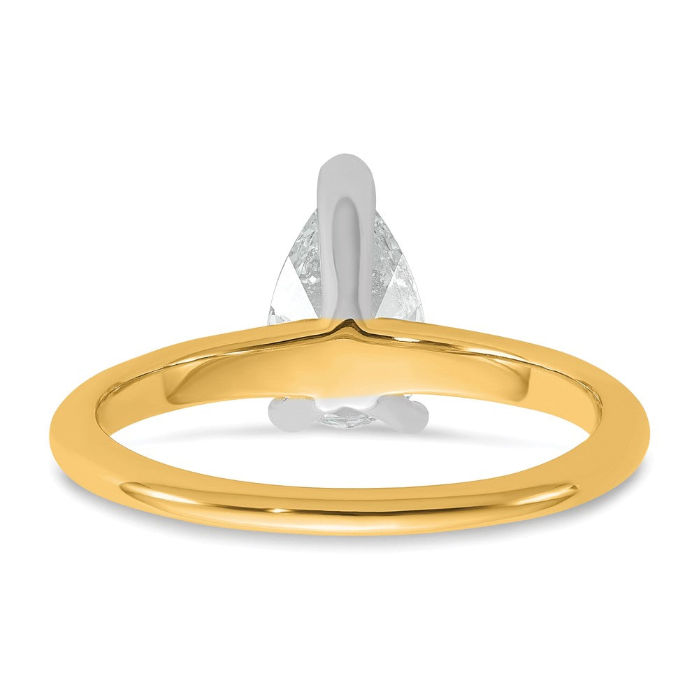 Certified Lab Grown Diamond VS/SI+ G+ Pear Solitaire Complete Engagement Ring