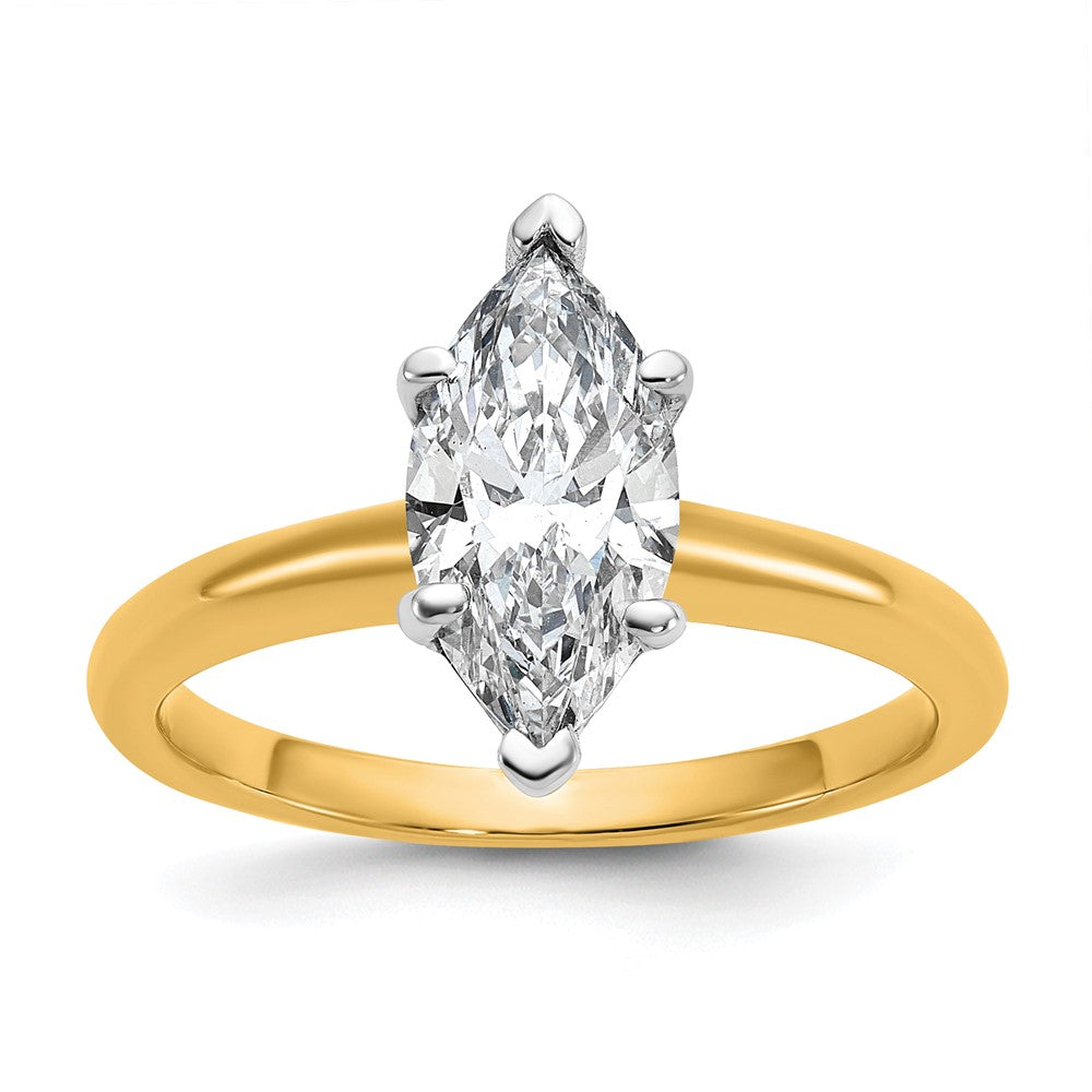 Certified Lab Grown Diamond VS/SI+ G+ Marquise Solitaire Complete Engagement Ring