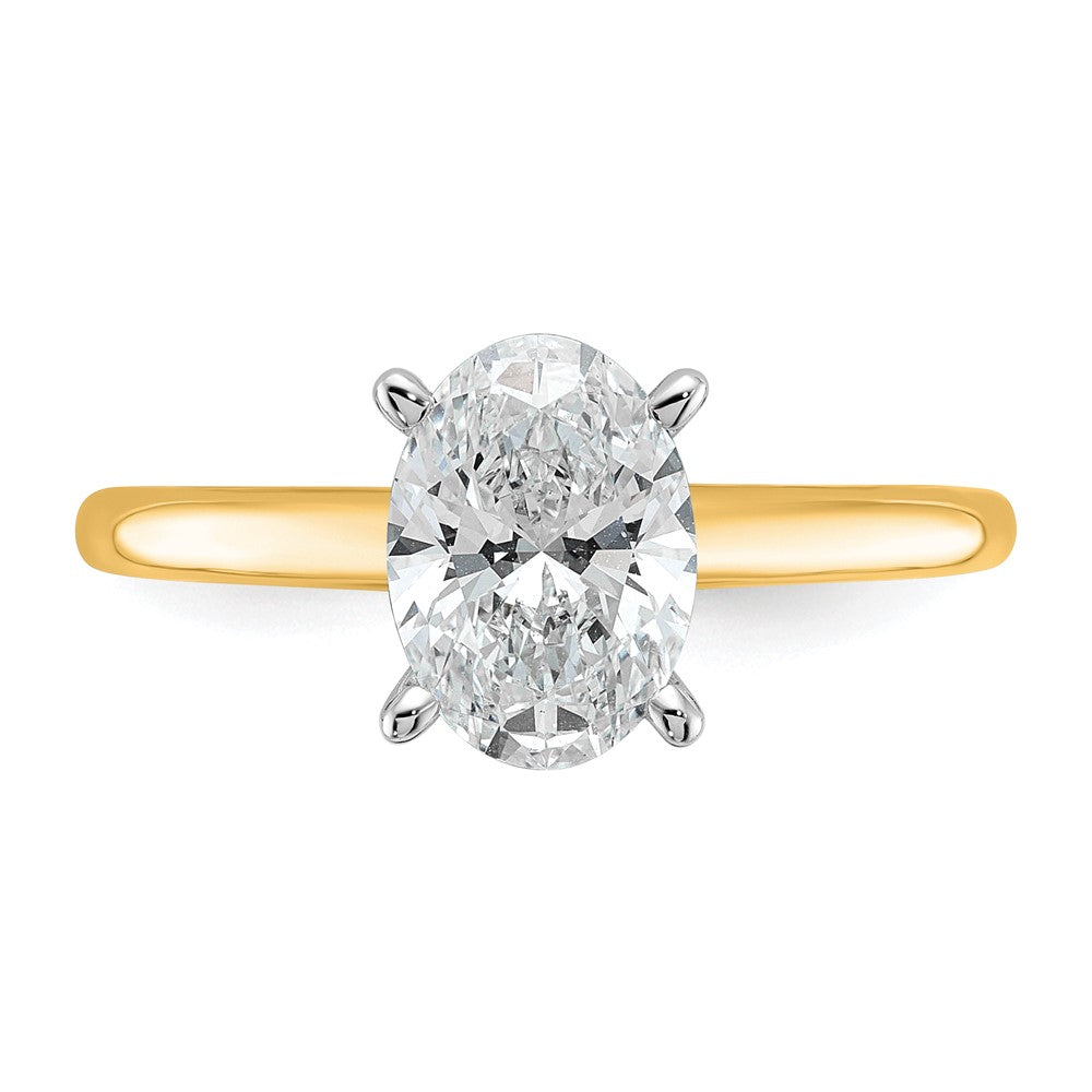 Certified Lab Grown Diamond VS+ F+ Oval Complete Solitaire Engagement Ring