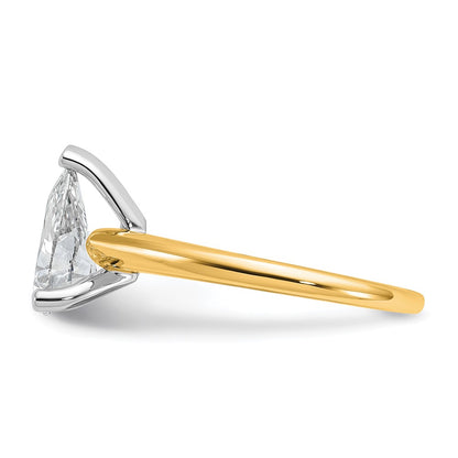 Certified Lab Grown Diamond VS/SI+ G+ Pear Solitaire Complete Engagement Ring
