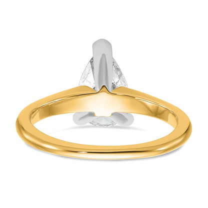 Certified Lab Grown Diamond VS/SI+ G+ Pear Solitaire Complete Engagement Ring
