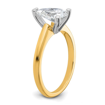 Certified Lab Grown Diamond VS/SI+ G+ Pear Solitaire Complete Engagement Ring