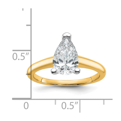 Certified Lab Grown Diamond VS/SI+ G+ Pear Solitaire Complete Engagement Ring