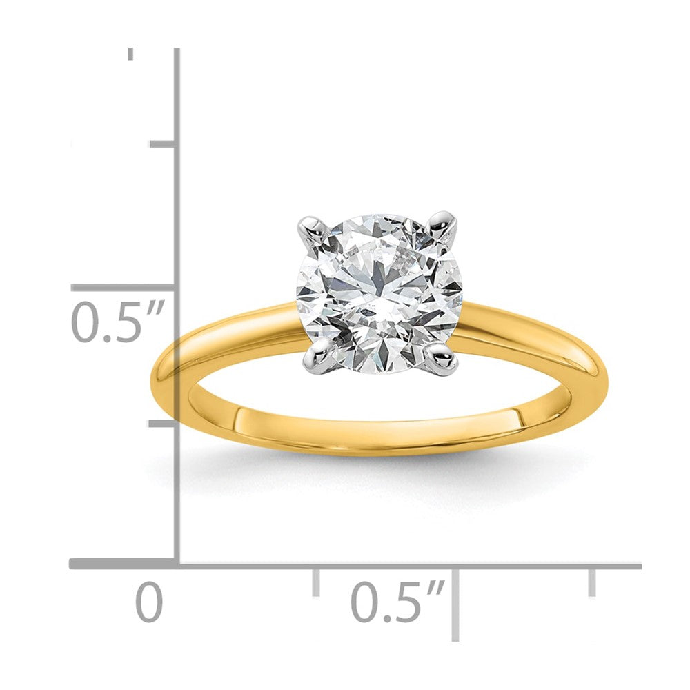 Certified Lab Grown Diamond VS+ F+ Round Complete Solitaire Engagement Ring