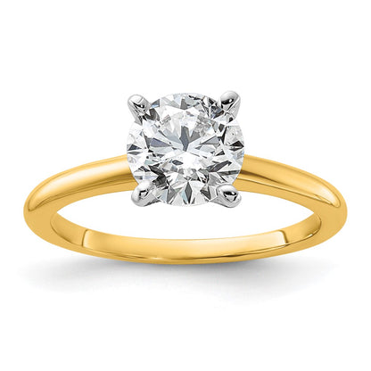 Certified Lab Grown Diamond VS+ F+ Round Complete Solitaire Engagement Ring