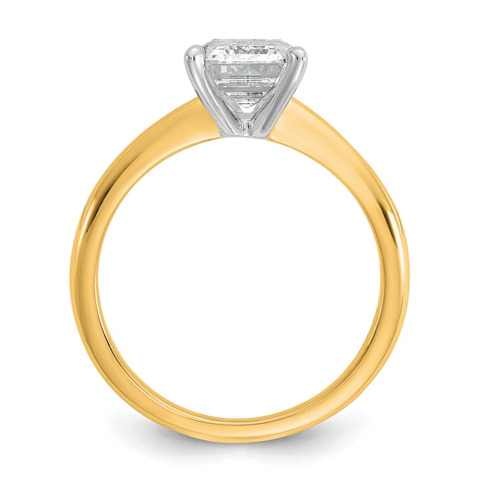 Certified Lab Grown Diamond VS+ F+ Emerald Solitaire Complete Engagement Ring