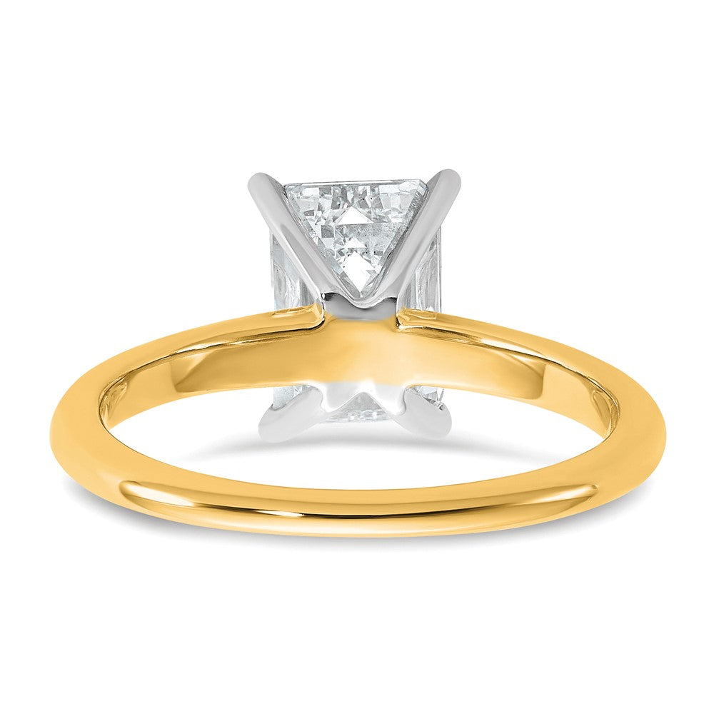 Certified Lab Grown Diamond VS+ F+ Emerald Solitaire Complete Engagement Ring