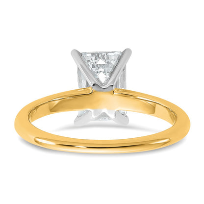 Certified Lab Grown Diamond VS+ F+ Emerald Solitaire Complete Engagement Ring