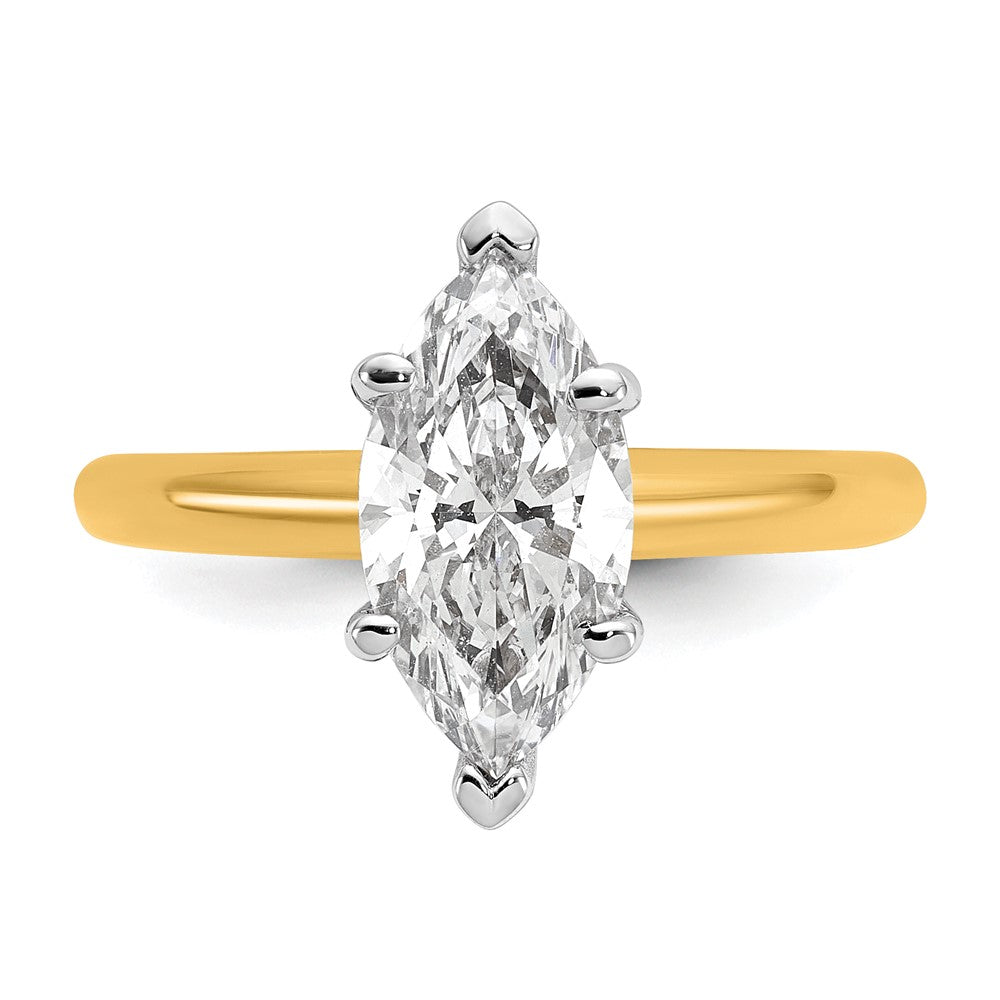 Certified Lab Grown Diamond VS+ F+ Marquise Solitaire Complete Engagement Ring