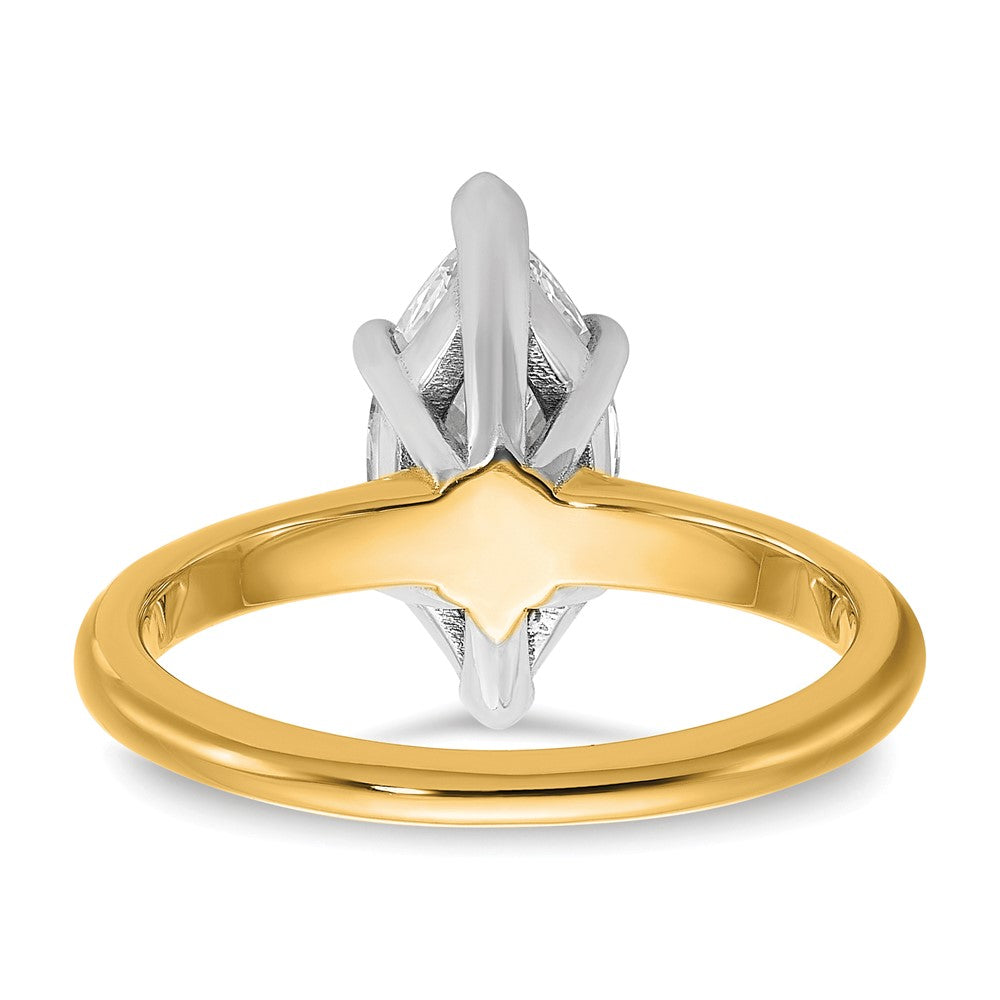 Certified Lab Grown Diamond VS+ F+ Marquise Solitaire Complete Engagement Ring
