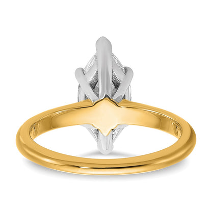 Certified Lab Grown Diamond VS+ F+ Marquise Solitaire Complete Engagement Ring