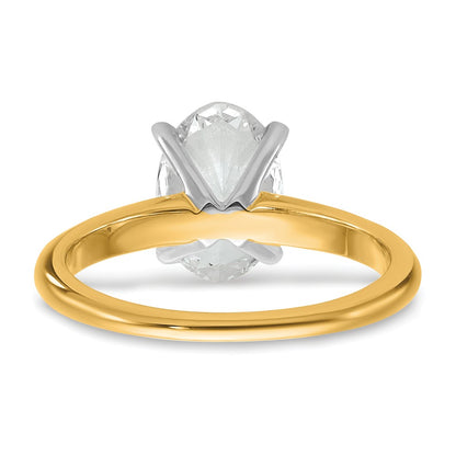 Certified Lab Grown Diamond VS/SI+ G+ Oval Complete Solitaire Engagement Ring