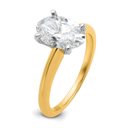 Certified Lab Grown Diamond VS+ F+ Oval Complete Solitaire Engagement Ring