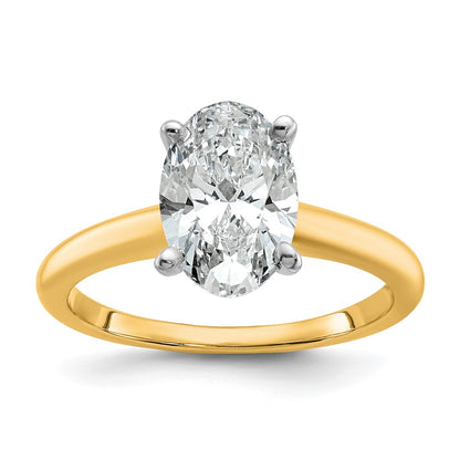 Certified Lab Grown Diamond VS+ F+ Oval Complete Solitaire Engagement Ring