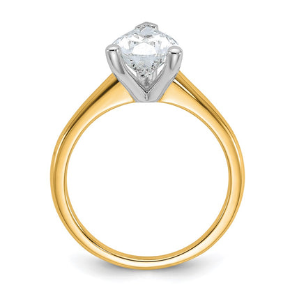 Certified Lab Grown Diamond VS/SI+ G+ Pear Solitaire Complete Engagement Ring