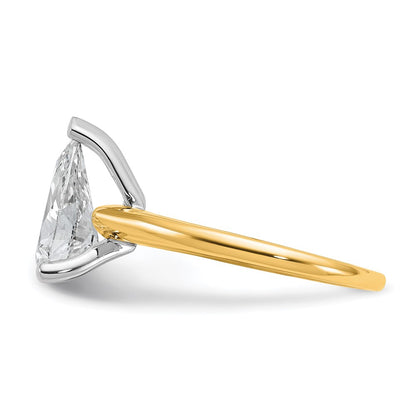 Certified Lab Grown Diamond VS/SI+ G+ Pear Solitaire Complete Engagement Ring