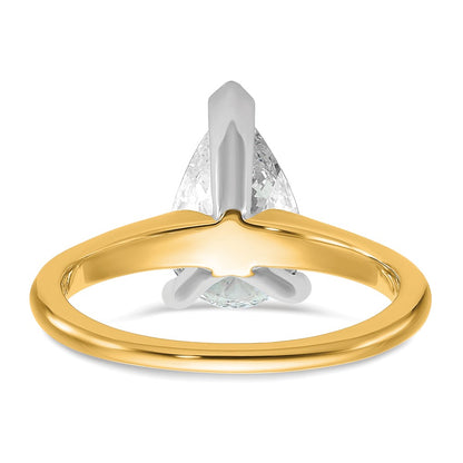 Certified Lab Grown Diamond VS/SI+ G+ Pear Solitaire Complete Engagement Ring