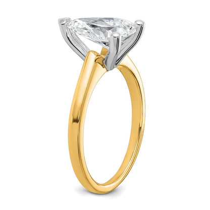Certified Lab Grown Diamond VS/SI+ G+ Pear Solitaire Complete Engagement Ring