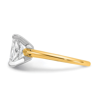 Certified Lab Grown Diamond VS+ F+ Radiant Solitaire Complete Engagement Ring