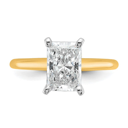 Certified Lab Grown Diamond VS+ F+ Radiant Solitaire Complete Engagement Ring