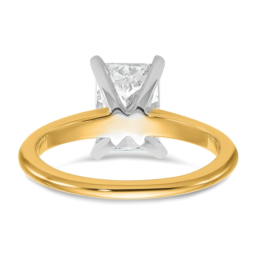 Certified Lab Grown Diamond VS+ F+ Radiant Solitaire Complete Engagement Ring