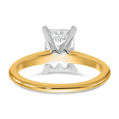 Certified Lab Grown Diamond VS+ F+ Radiant Solitaire Complete Engagement Ring