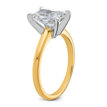 Certified Lab Grown Diamond VS+ F+ Radiant Solitaire Complete Engagement Ring