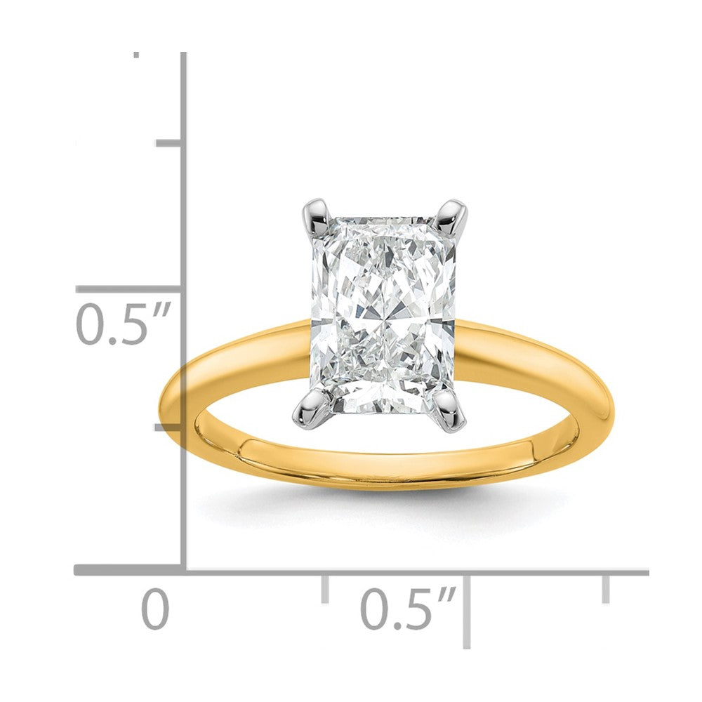 Certified Lab Grown Diamond VS+ F+ Radiant Solitaire Complete Engagement Ring