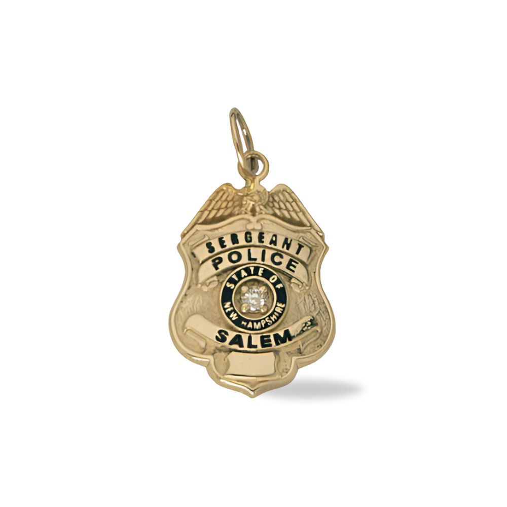 Salem Police Department Small Badge Pendant - Gold
