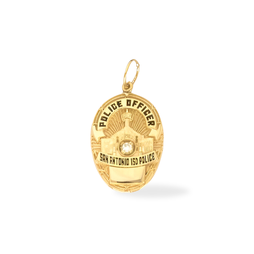 San Antonio Police Department Small Badge Pendant - Gold