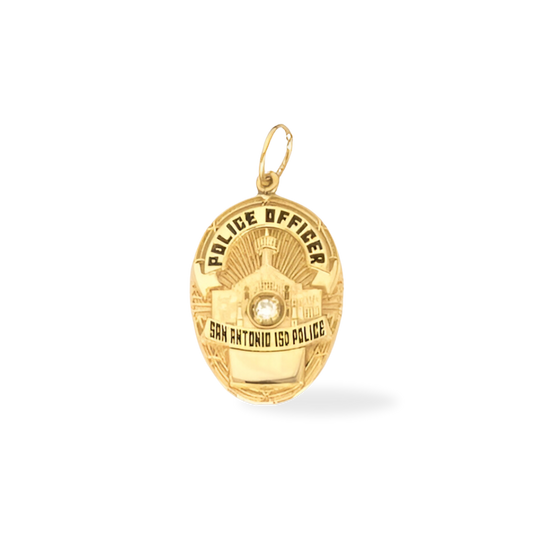 San Antonio Police Department Medium Badge Pendant - Gold