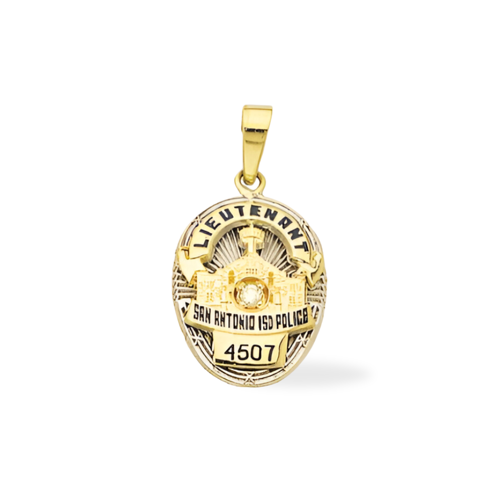 San Antonio ISD Police Department Medium Badge Pendant - Gold & Two Tone
