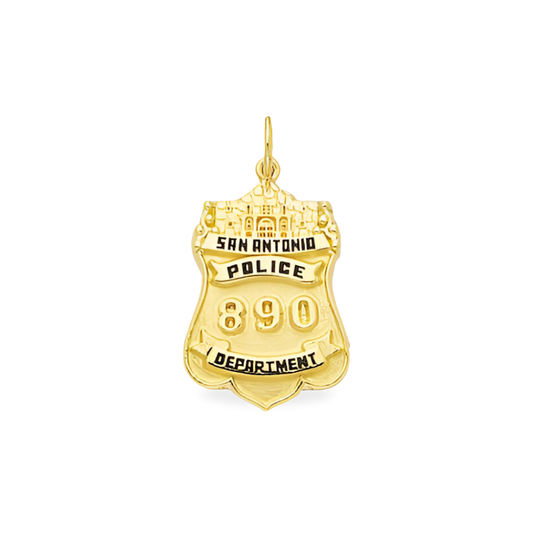 San Antonio Police Department Small Badge Pendant - Gold