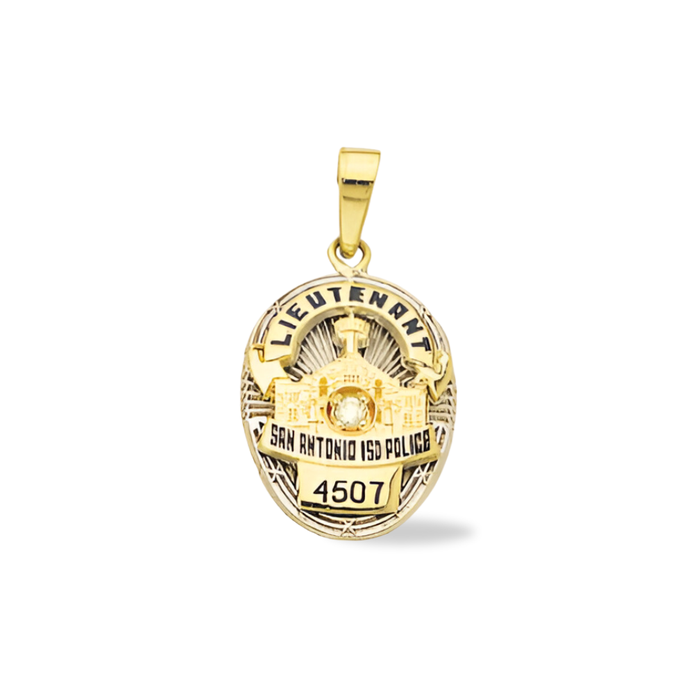 San Antonio Police Department Medium Badge Pendant - Gold & Two Tone