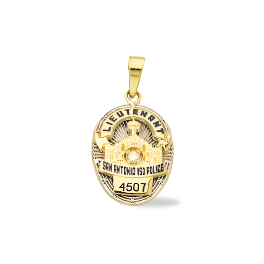 San Antonio Police Department Medium Badge Pendant - Gold & Two Tone